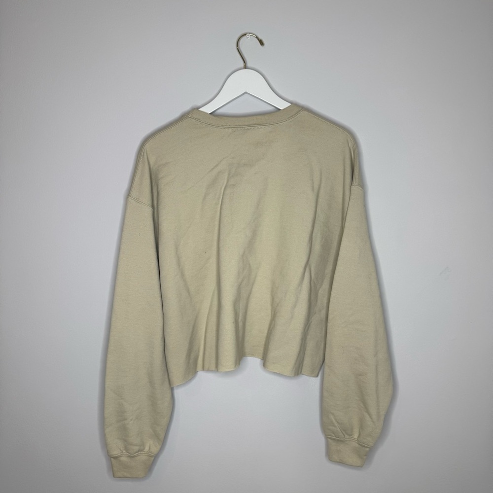 NWT | Pray Beige Cropped Sweatshirt | Size Large - Picture 7 of 7